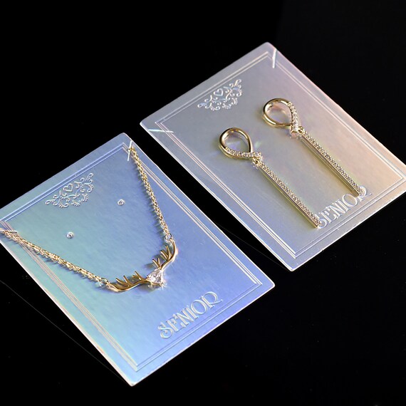 500 Custom Iridescent Earring Card Holographic Jewelry Display