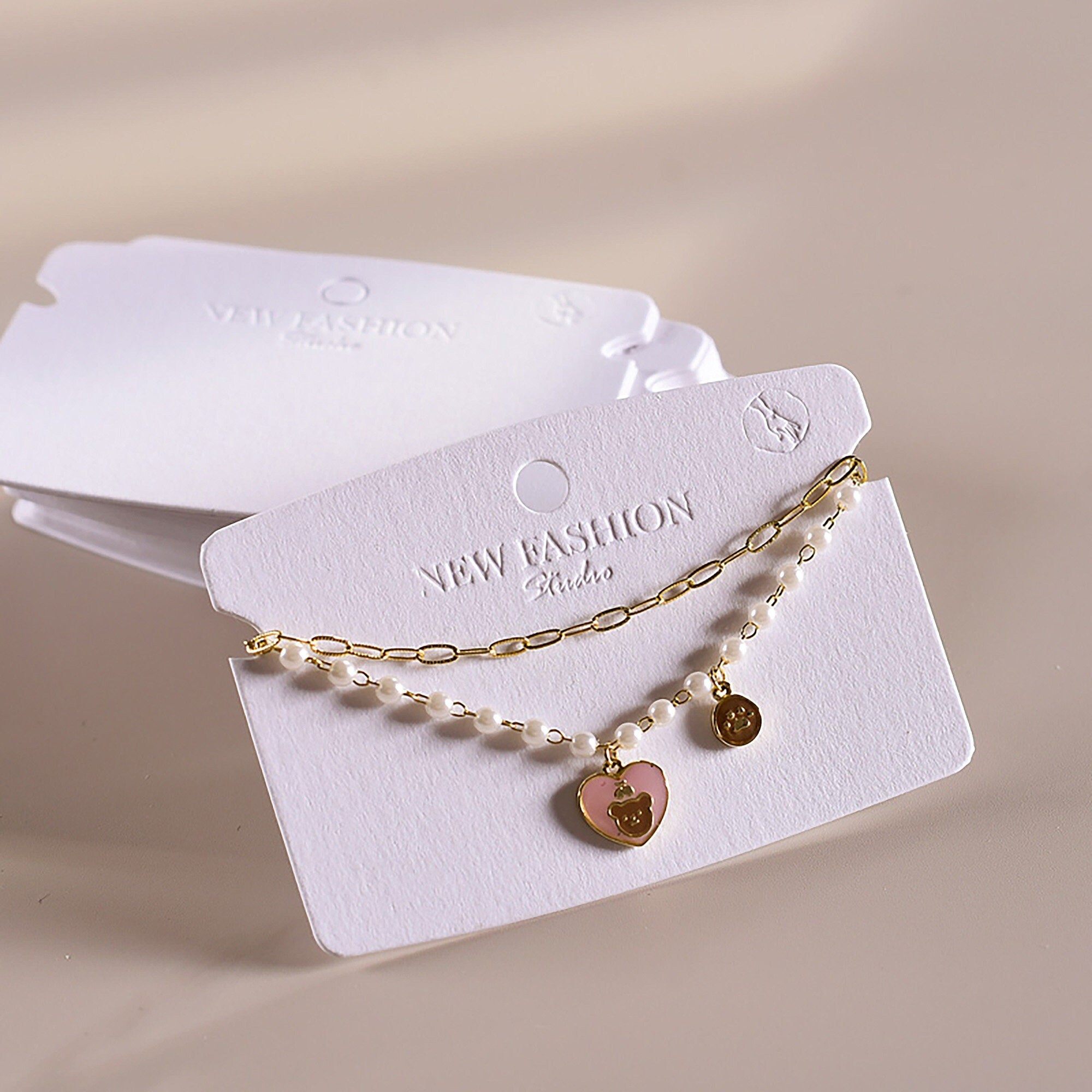 50pcs Earring Holder Cards Paper Tags For Necklace Bracelet