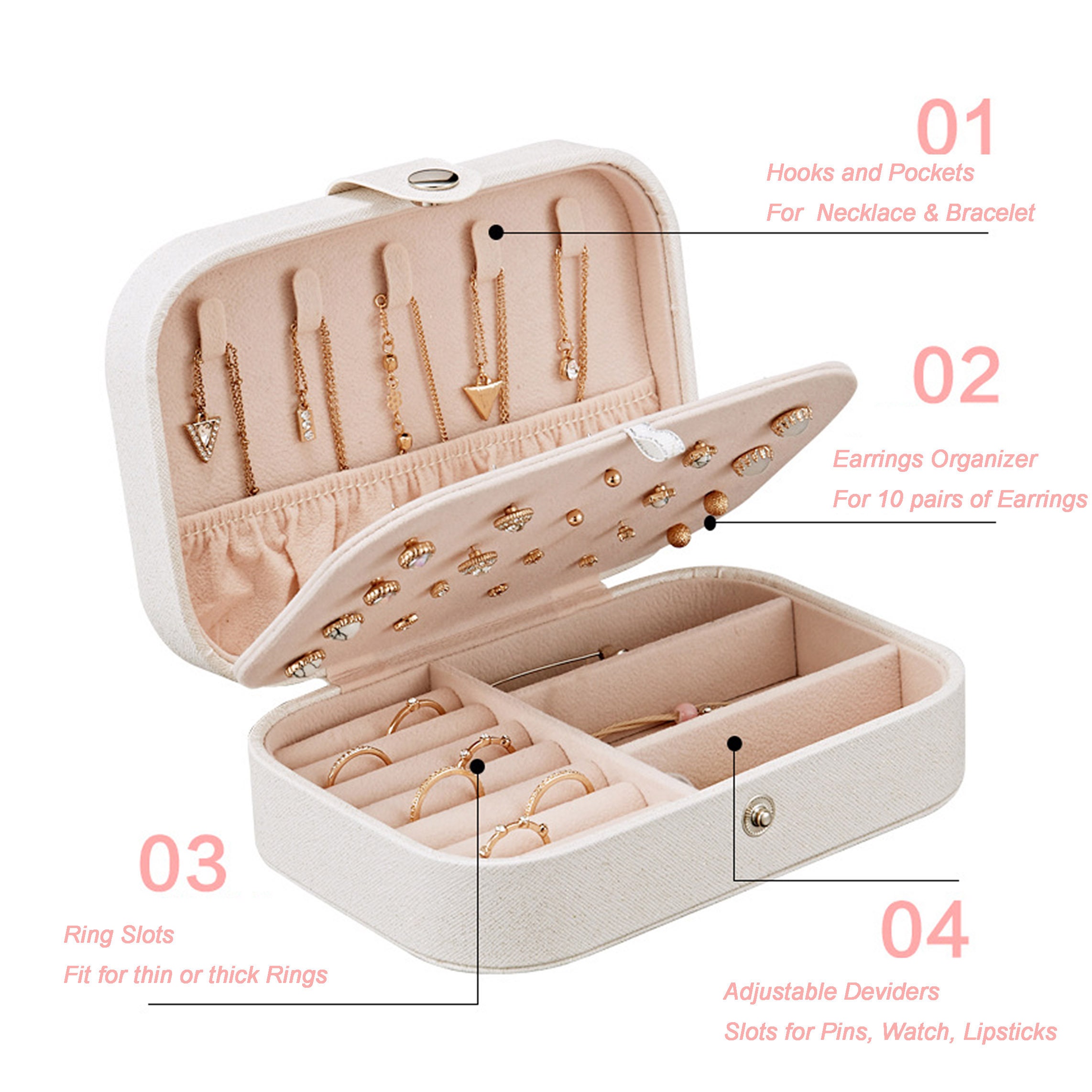 Personalized Portable Jewelry Case Travel Jewelry Box Etsy