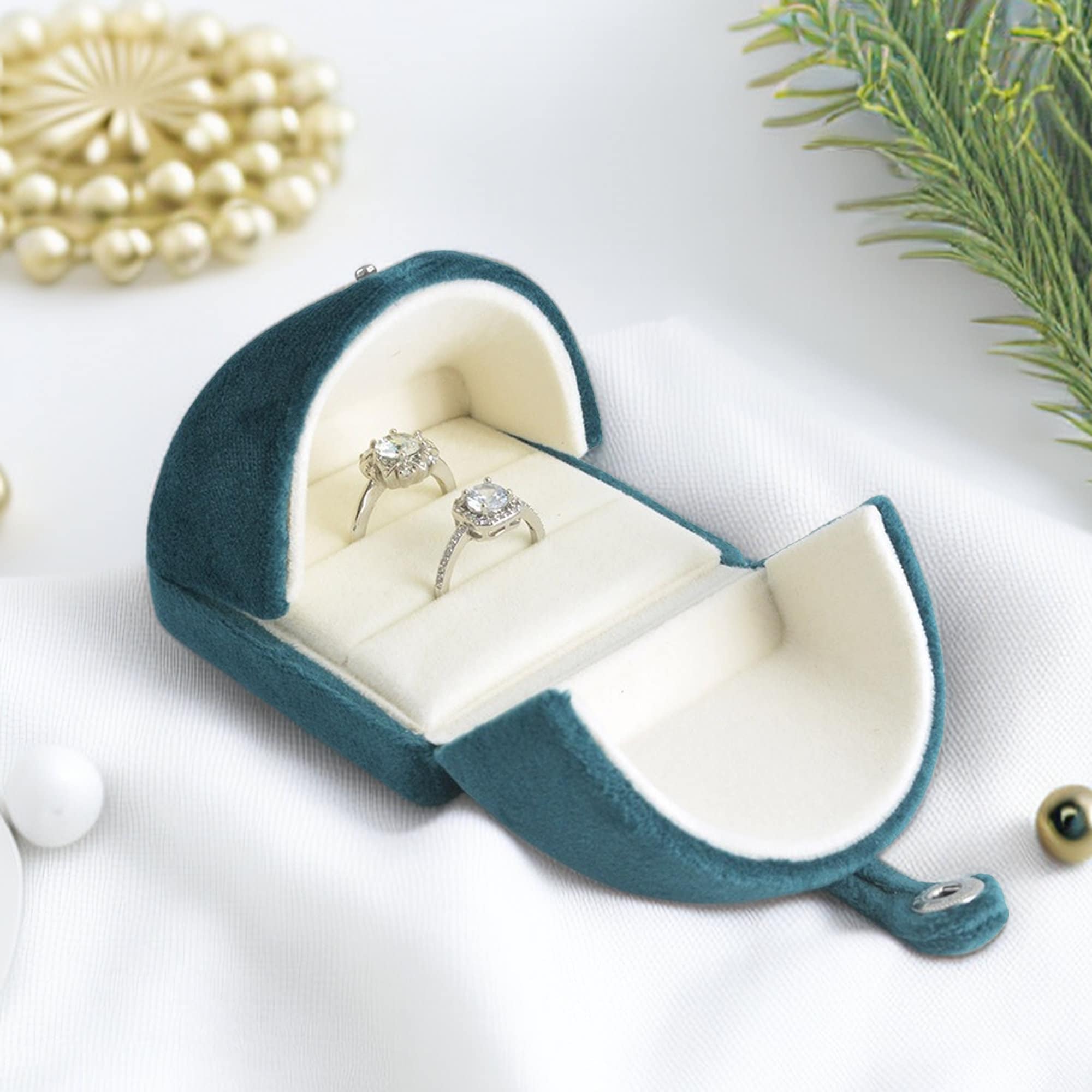 Nuovo logo personalizzato di alta qualità blu velluto scatola anello bracciale collana ciondolo