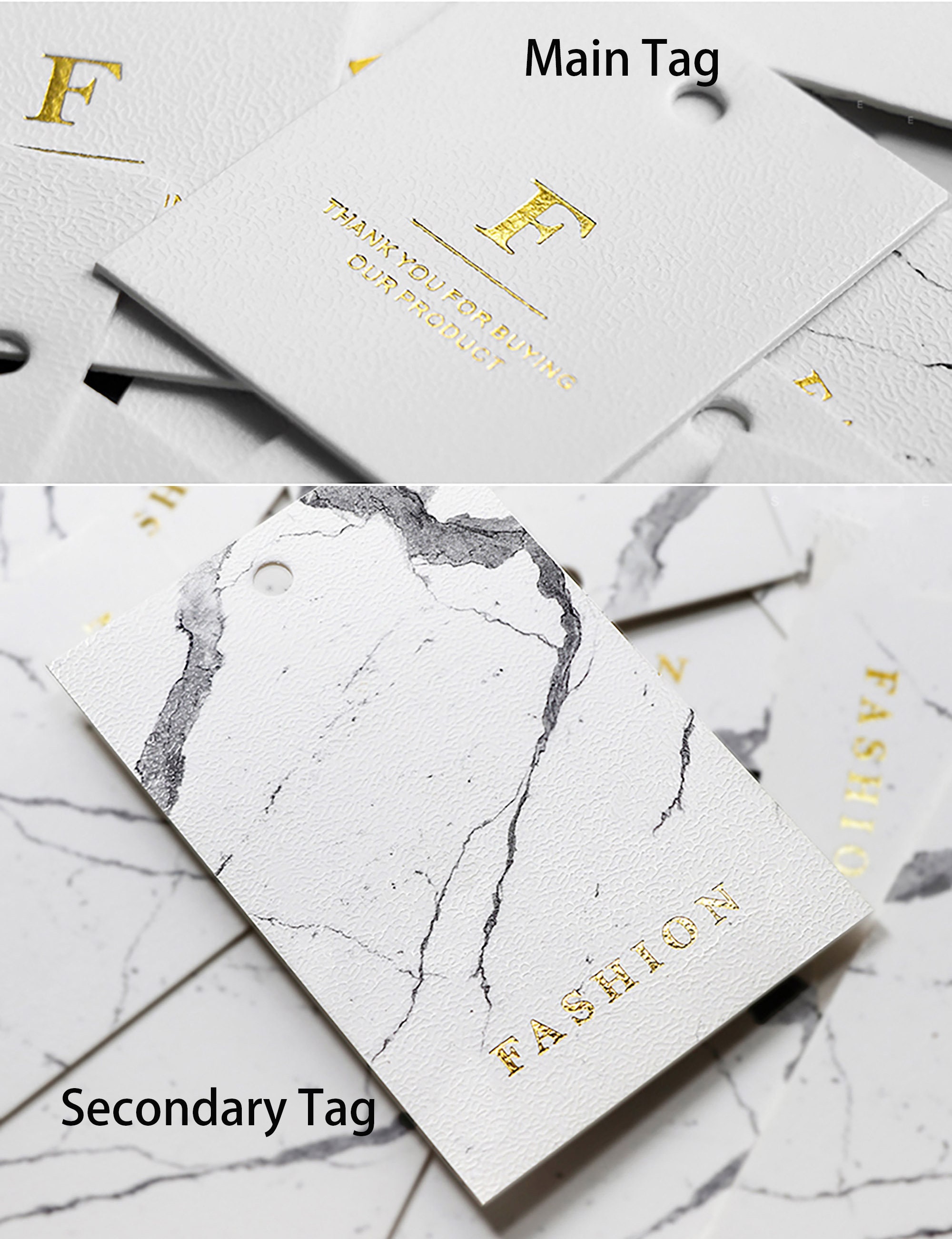 100 Custom Clothing Hang Tag With String Craft Paper Gold Etsy