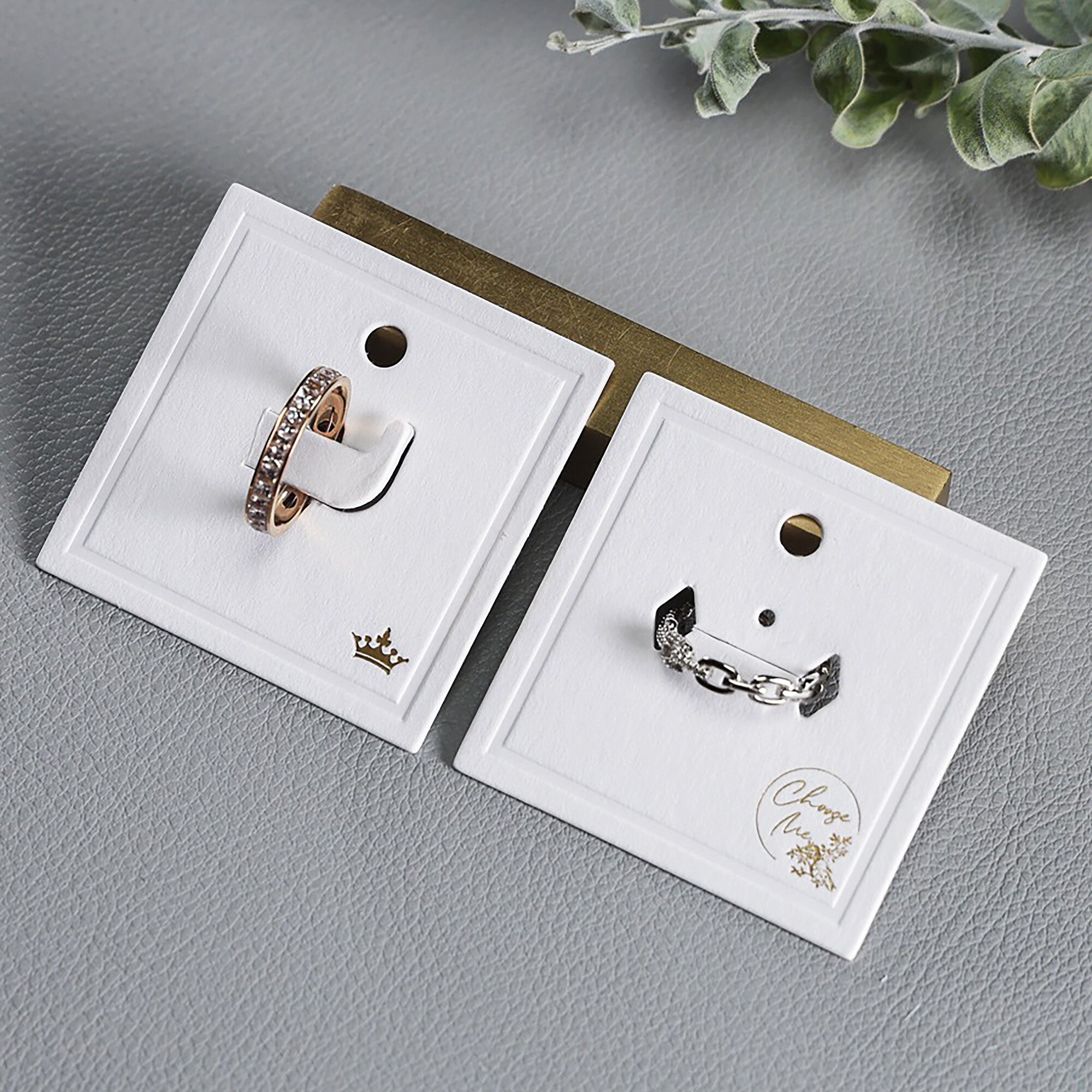 500 Custom White Ring Holder Card, Jewelry Display Card, Custom Ring Cards, Die cut White Thick Jewelry Cards with Logo, Paper Jewelry Card