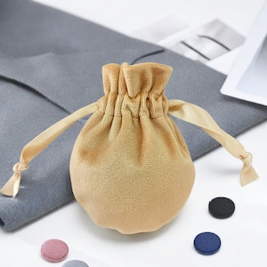 5 Colors Small Silky Velvet Pouch Drawstring Gift Bags Luxury Thick ...