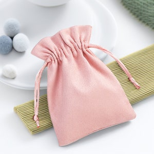 10 pcs Pink Drawstring jewelry pouch gift bags product packaging party favor bags,Drawstring pouch,Custom velvet bags wholesale wedding bag