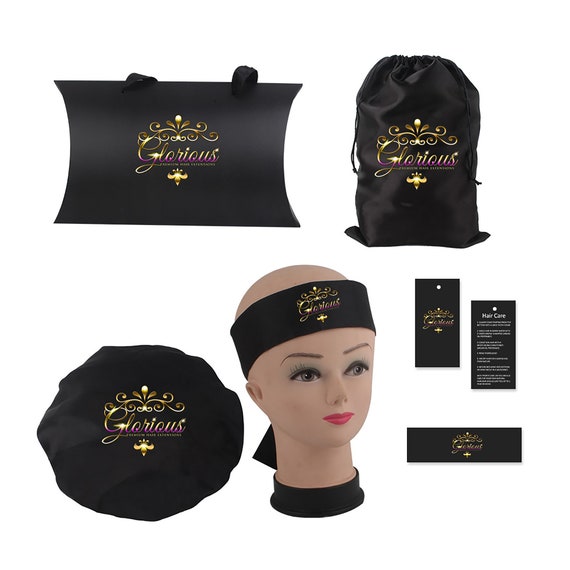 Wholesale free logo free sample luxury hair head satin bonnets