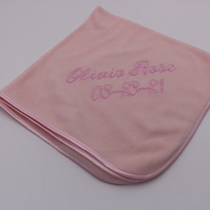 Bordado personalizado bebé suave vellón recibiendo manta