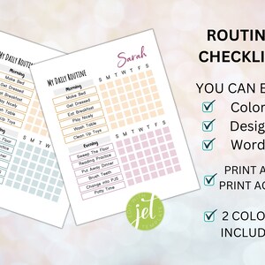 Editable Daily Routine, Morning Routine, Bedtime Checklist, Visual ...