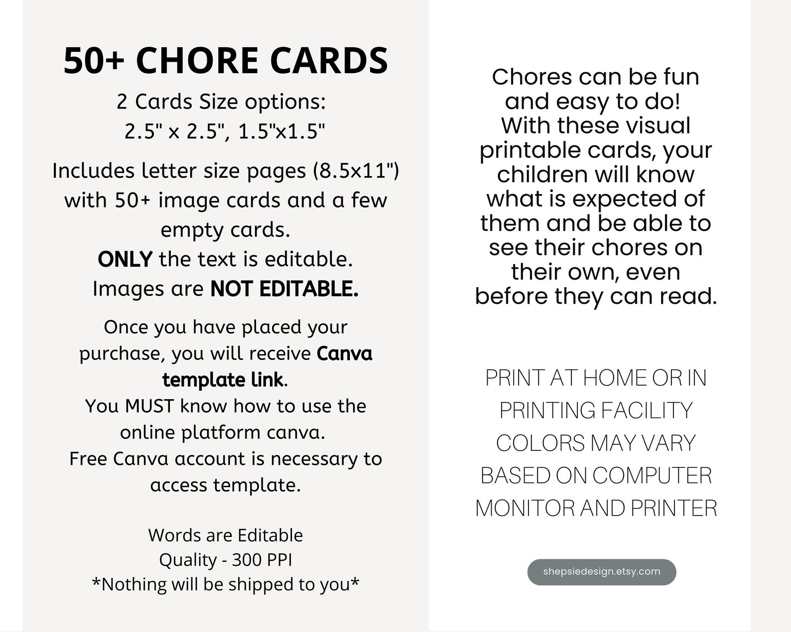 Editable Chore Cards for Kids, Toddler Chores, Kids Chores, Preschool ...