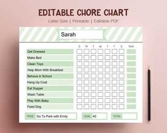 Printable Reward Chart / Editable Behavior Chart for Kids / - Etsy