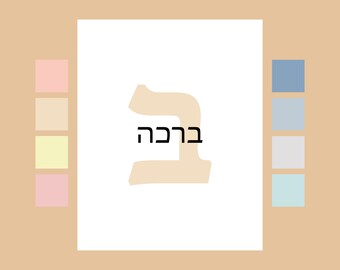 Custom Hebrew Name, Jewish Baby Naming Gift, Jewish Home Decor, Personalized Hebrew Sign, Hebrew Initial Wall art, Hebrew Alphabet, nursery