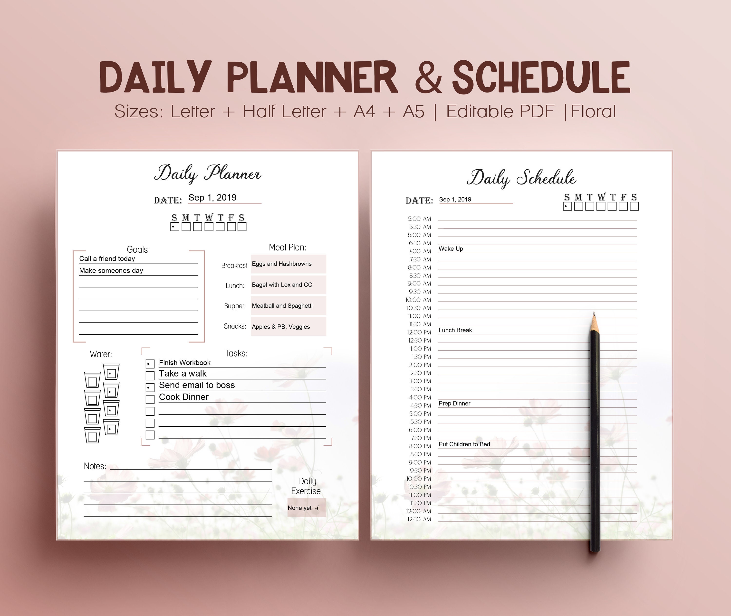 Verrast zijn pols Dij Daily Life Planner Schedule Template Editable Printable - Etsy België