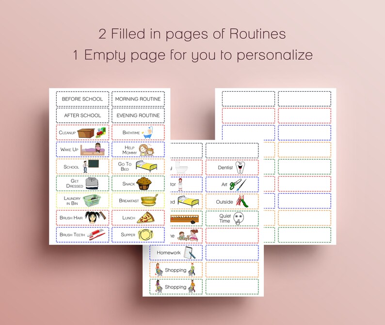 Empty Box Routine Printable Visual Schedule: Kids Daily Routine Chart With Pictures (PDF) - Etsy ...