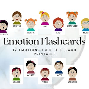 Flashcards d’émotion avec cheveux pour enfants, visages de sentiments juifs, tableau des sentiments Montessori, tableau des émotions des tout-petits, coin apaisant imprimable
