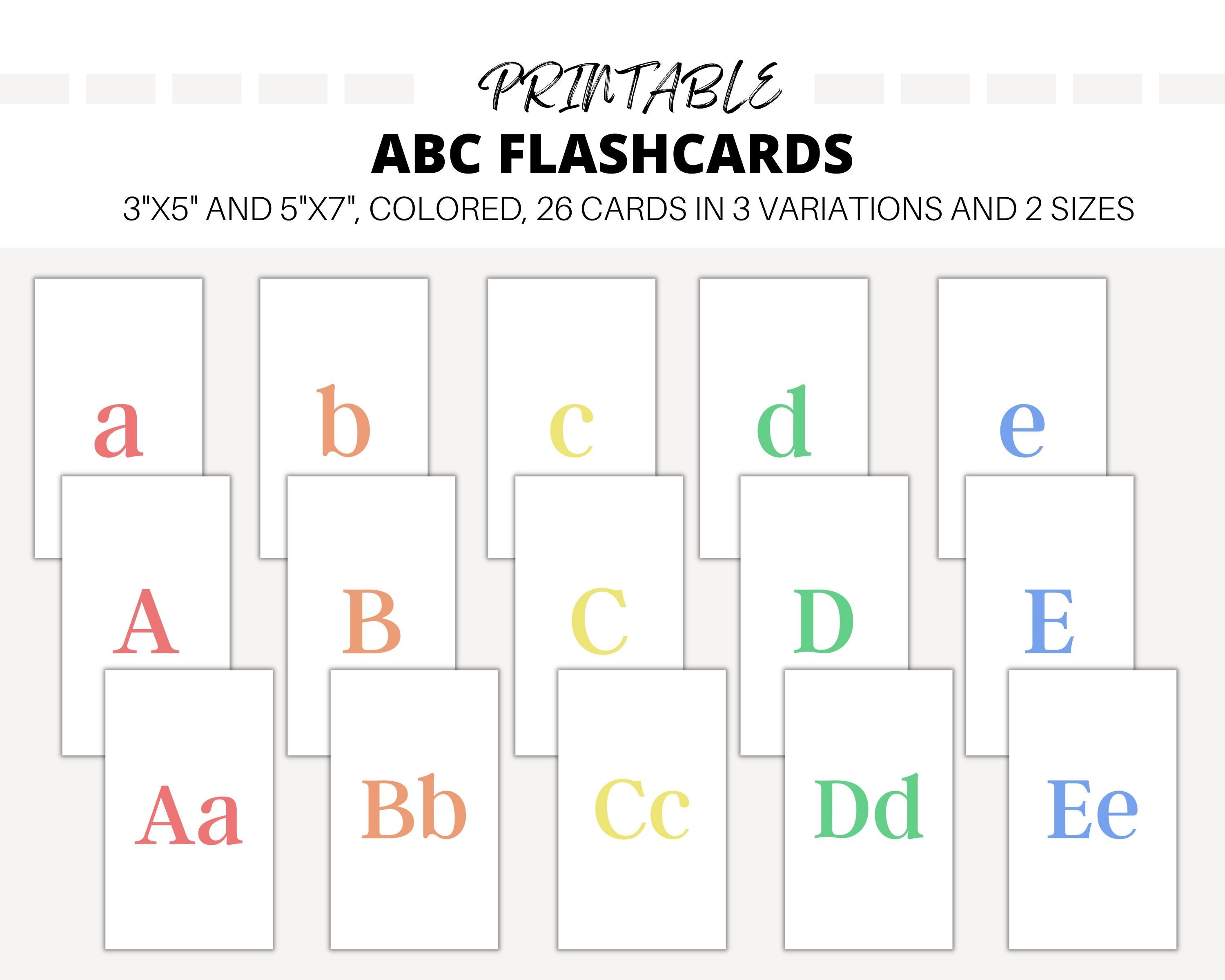 ABC Flashcards, Alphabet Flash Cards, Educational Cards, ABC Cards