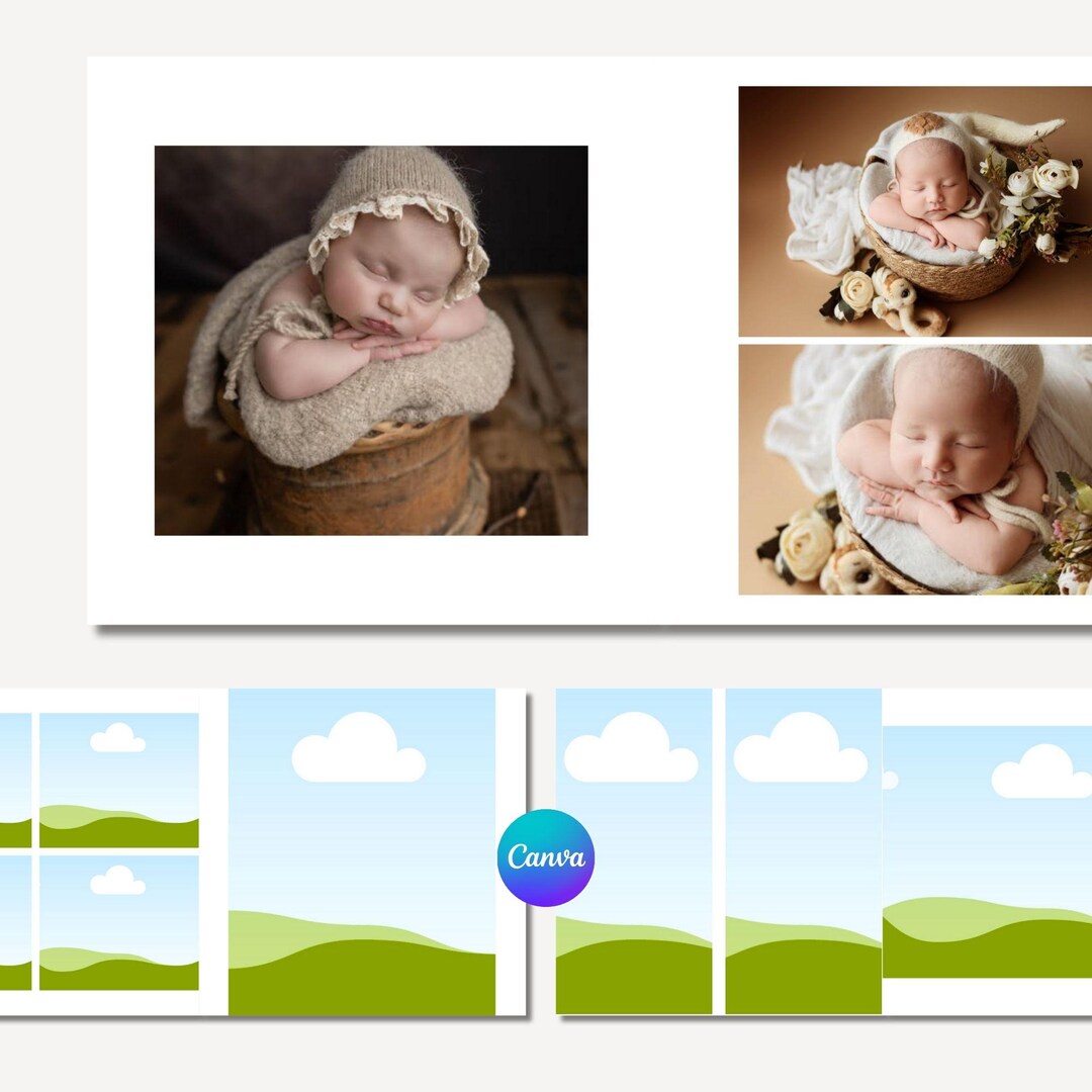 Editable Photo Book Template in Canva: DIY Album, 8x8 Album Template ...