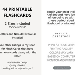 Alef Bet Flash Cards Printable, Hebrew Alphabet, Jewish Cards, Aleph ...