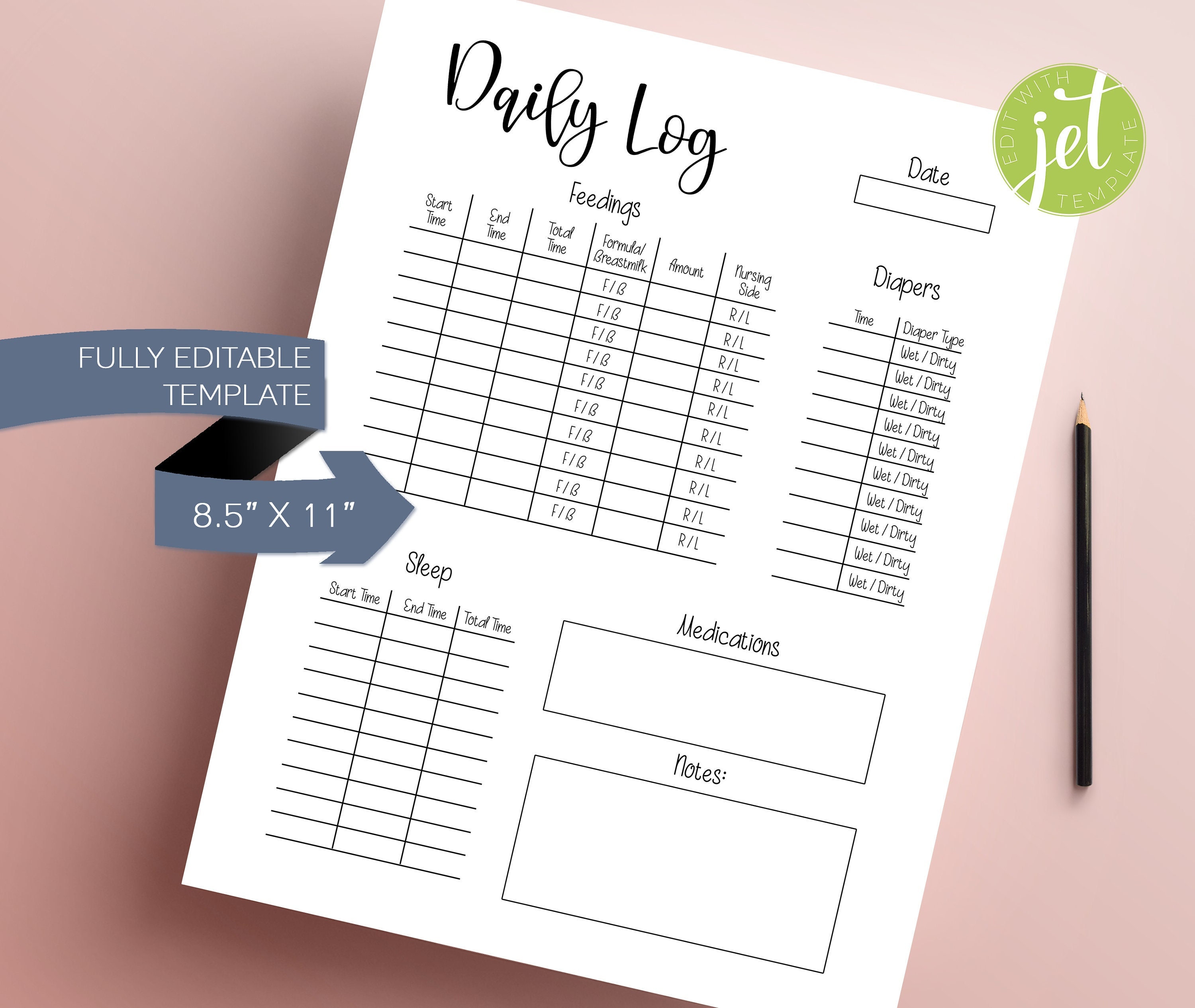 Baby Care Log, Editable Baby Schedule Template, Infant Daily Report, Nanny  Log, Daily Baby Log Printable, Newborn Gift for Mom, Baby Feeding - Etsy  Sweden