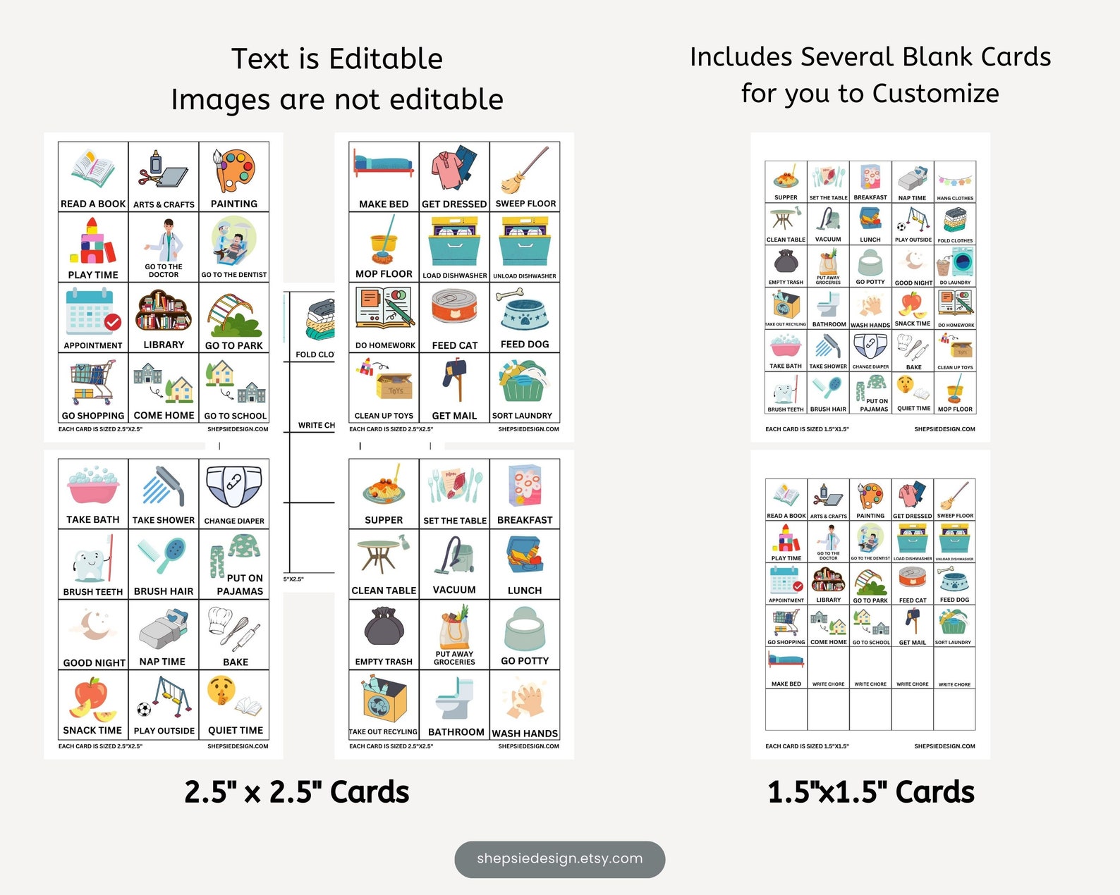 Editable Chore Cards for Kids, Toddler Chores, Kids Chores, Preschool ...
