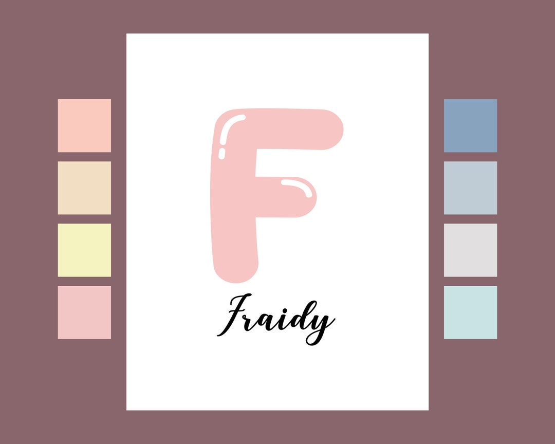 Custom Initial Print Letter F Wall Decor Baby Naming Gift Etsy