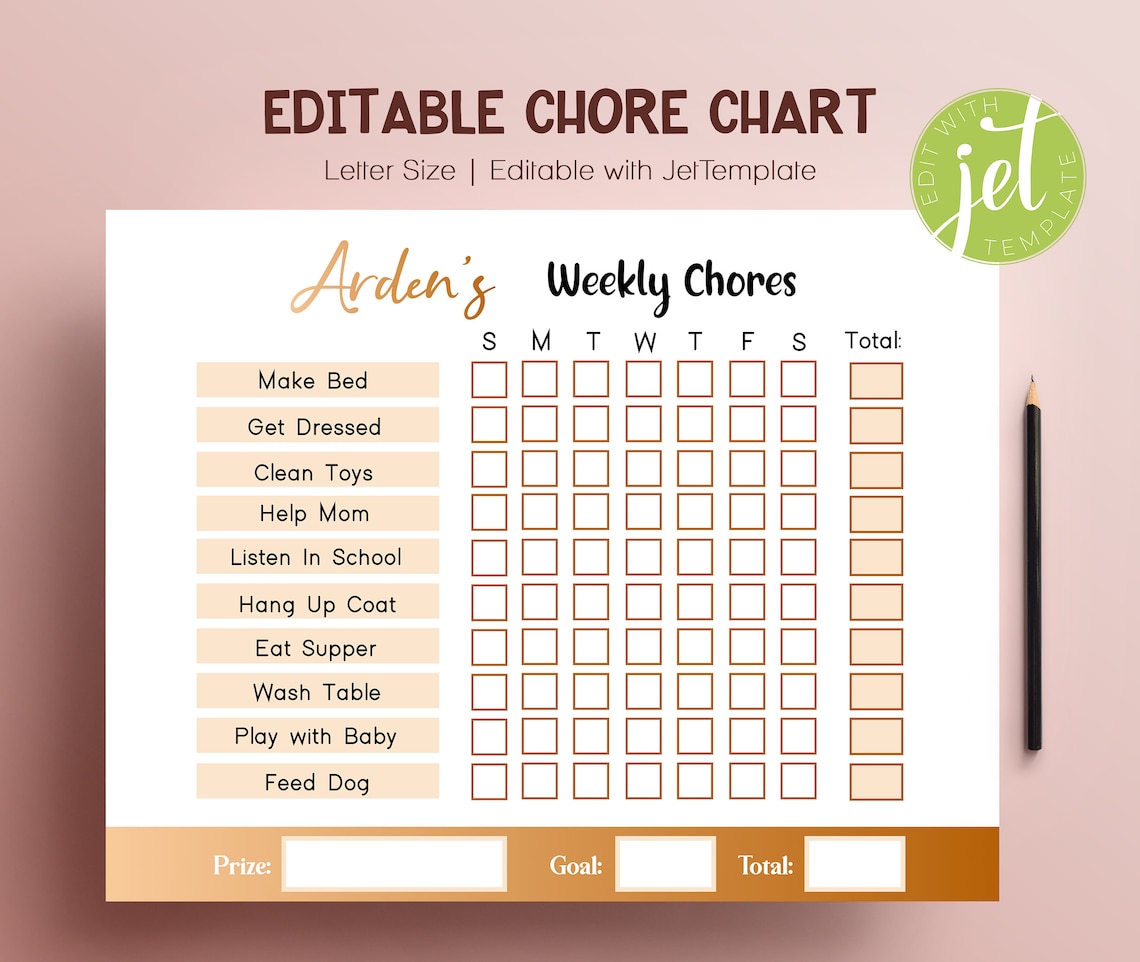 Daily Routine Chart Printable 5 Year Old Chore Chart for - Etsy Israel