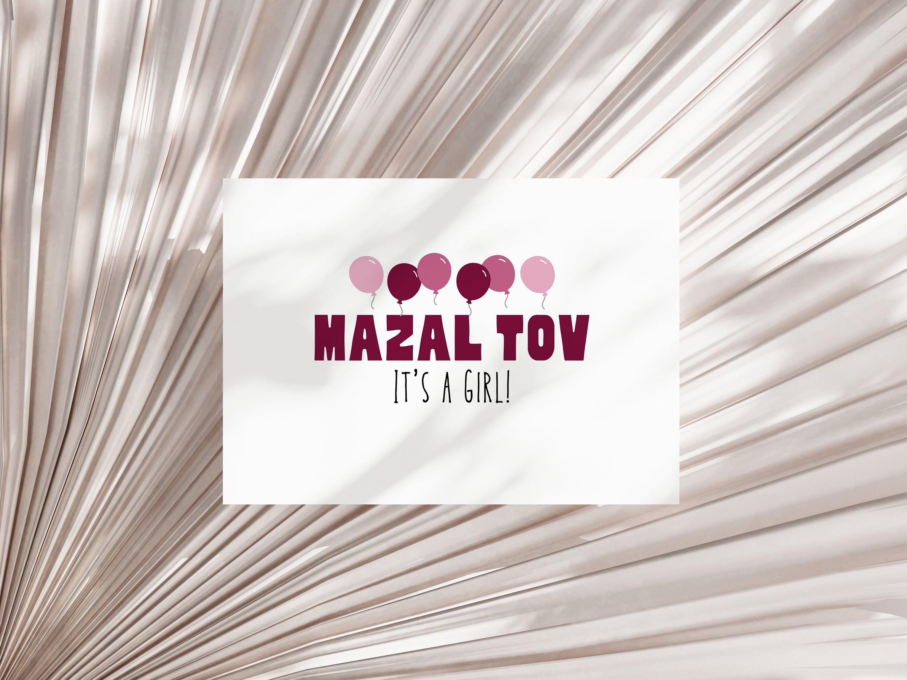 Editable Mazal Tov Cards for Baby Girl, Greeting Cards, Jewish Birthday Card, Congratulations ...