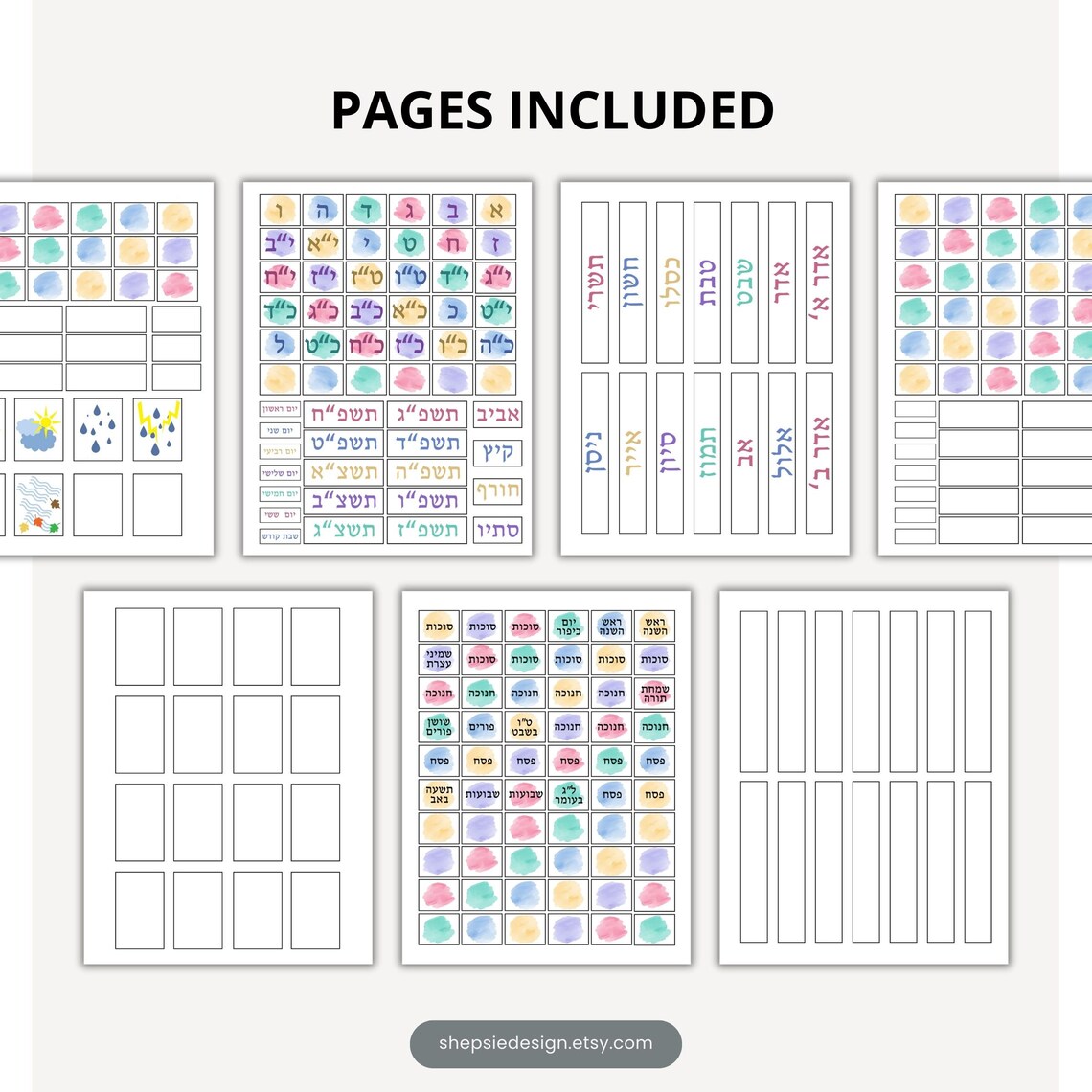 Hebrew Calendar 2024 PRINTABLE, Jewish Calendar 5785 DIGITAL DOWNLOAD ...
