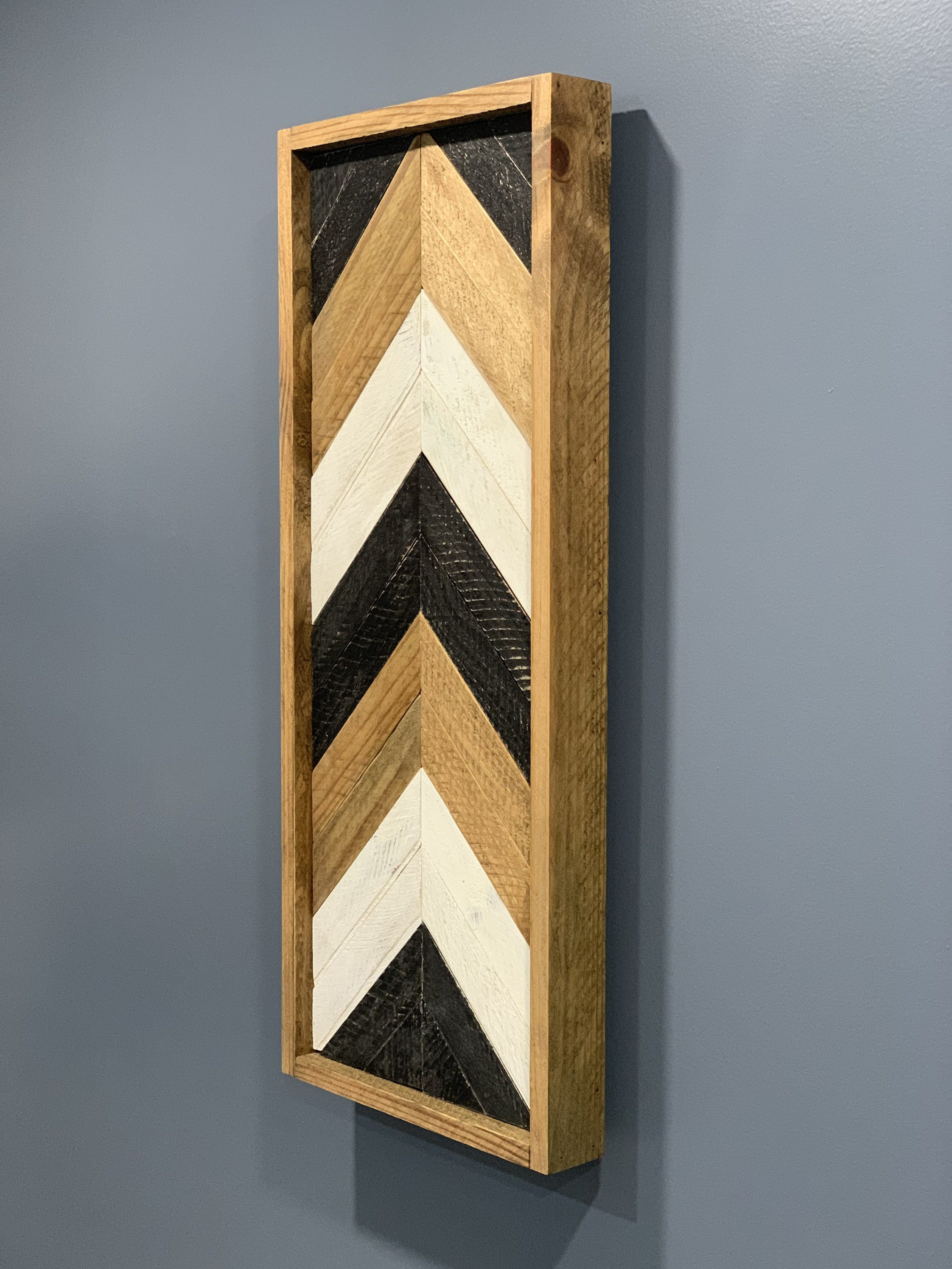 Chevron Wood Wall Art Etsy