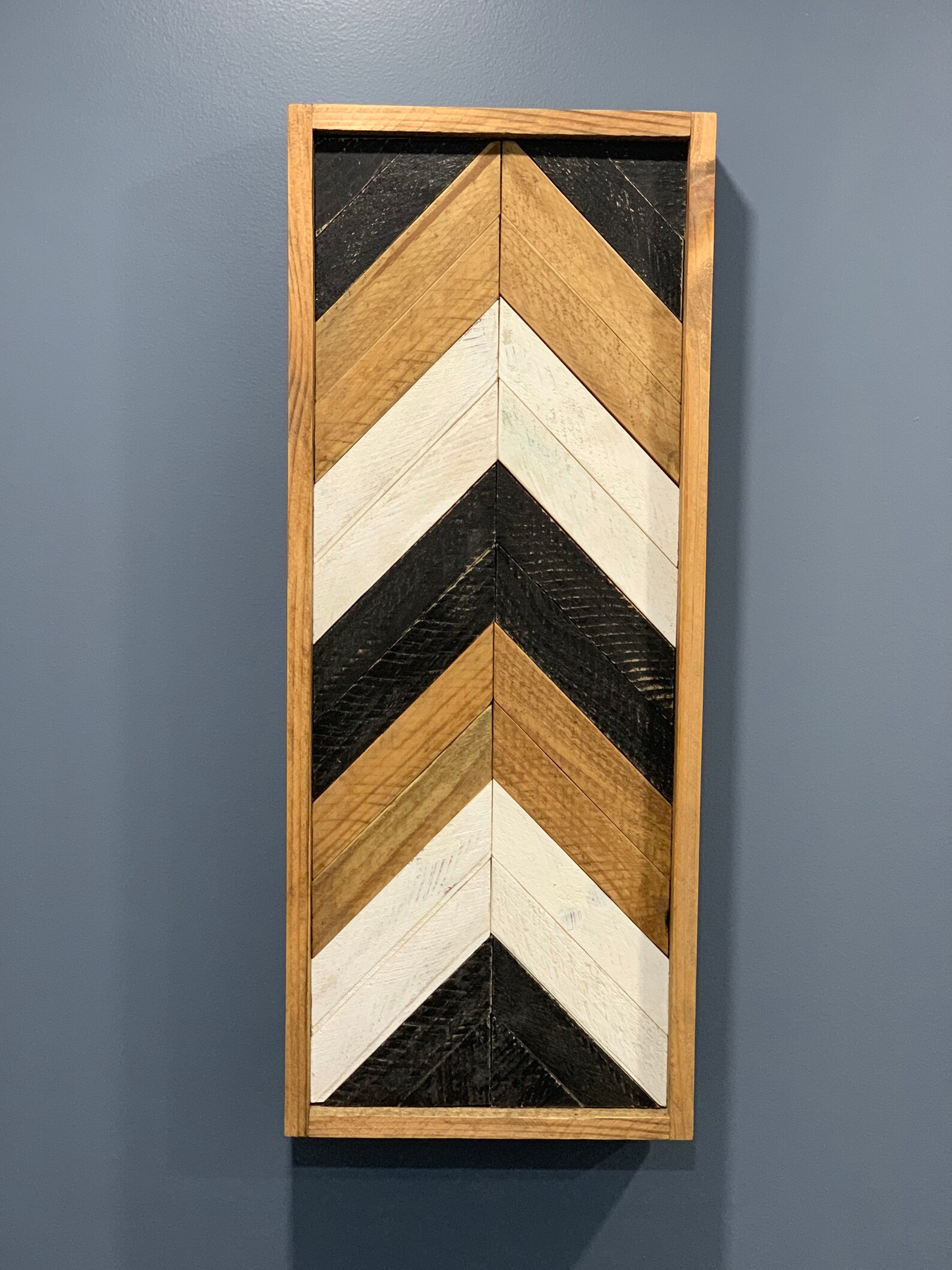Chevron Wood Wall Art Etsy