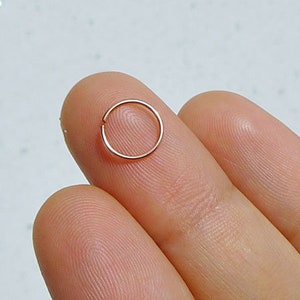 22g rose gold cartilage ring - 14k rose gold filled cartilage hoop - rose gold tragus hoop - helix ring - cartilage earring hoop
