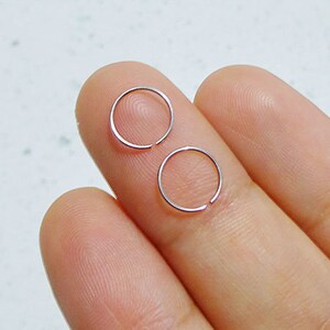 Set of 24g silver cartilage hoops - sterling silver cartilage rings - 2 silver tragus hoops - sterling silver nose rings - helix rings