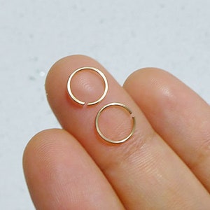 Set of 22g gold cartilage rings - gold filled cartilage hoops - 2 gold tragus hoops - yellow gold nose rings - helix rings