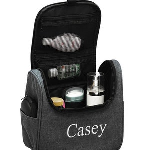 Travel Toiletry Zippered Compartment Bath & Shower Accessory Tote Bag - Custom Embroidered Groom Bride Bridesmaid Personalized Wedding Gifts