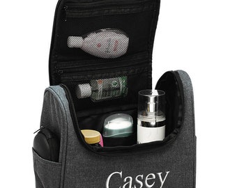 Travel Toiletry Zippered Compartment Bath & Shower Accessory Tote Bag - Custom Embroidered Groom Bride Bridesmaid Personalized Wedding Gifts