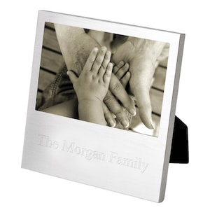 4&quot; x 6&quot; Light Weight Aluminum Tabletop Picture Frame - Personalized Photo Frame, Engraved Metal Picture Frame for Weddings, Anniversaries