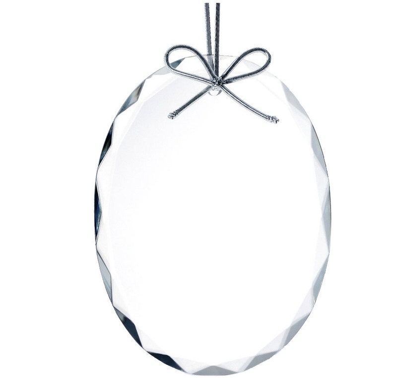 Clear Glass Beveled Premium Oval Ornament Personalized Etsy