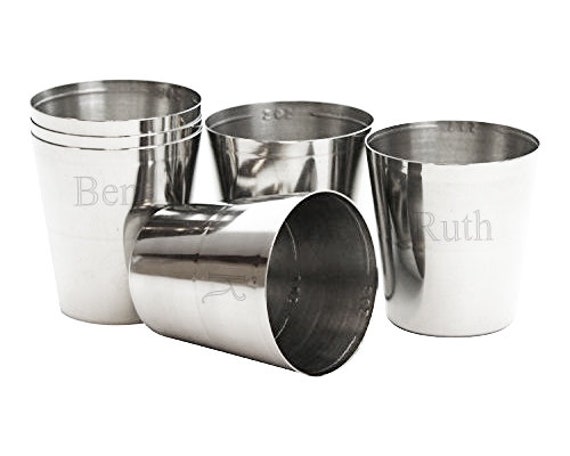 Personalized Stainless Steel Shot Glass (Each) - Custom Engraved Silver  Barware Drinking Cups - Anniversary, Birthday, Bachelor Party Favors