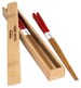 Engraved Fine Dining Twisted Red Chinese Bamboo Chopsticks Pair & Box (1 Pair)- Custom Personalized Gifts Wedding Favors: Anniversary, Bride 