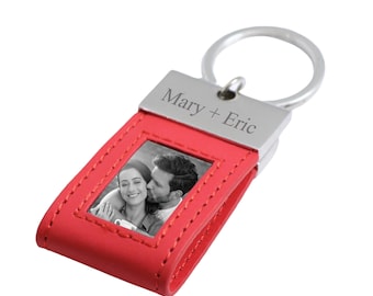 Personalized Stainless Steel Photo Frame Keychain Holder -Custom Engraved Gifts Bag Accessory Engraved Custom Car Keys Holder Men Women Gift