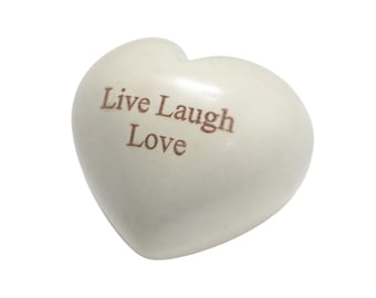 Natural Hand-carved Heart Stone Paper Weight - Wedding Favors Anniversary Bridal Shower Birthdays Gifts, Personalized Custom Engraving Rocks