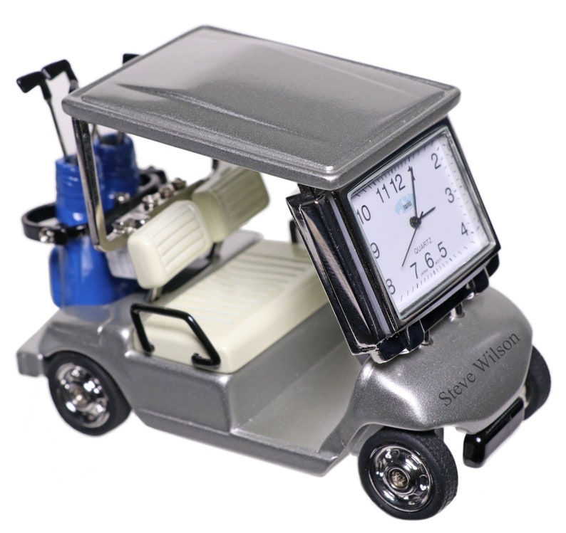 Custom Deluxe Two Seat Mini Golf Cart Desk Clock Etsy