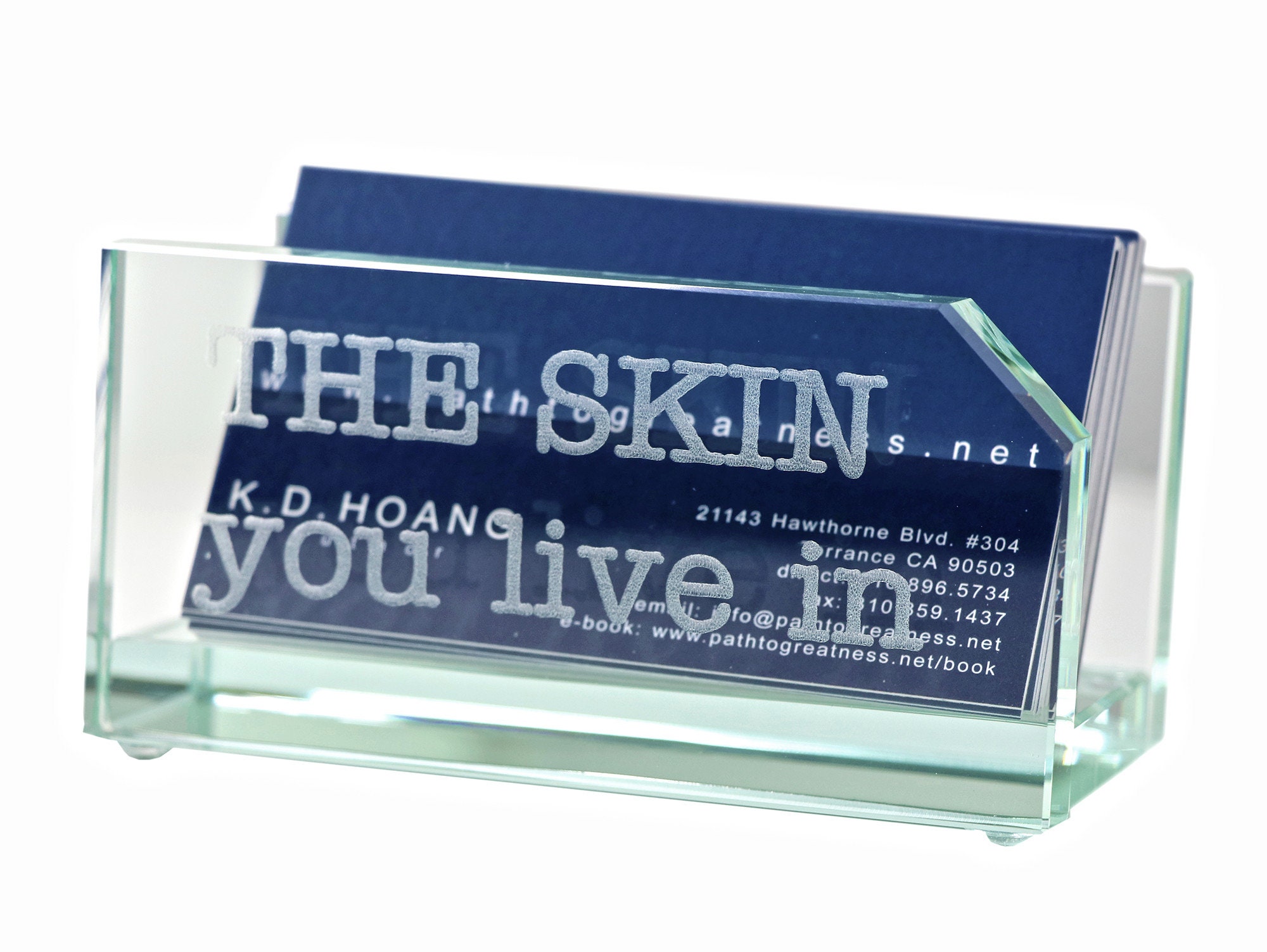 Executive Glass Business Card Holder Personalized With Name Etsy