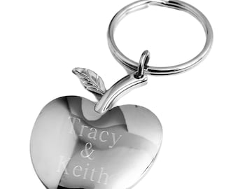 Personalized Stainless Steel Apple Car Keyring Holder - Keychain Ring Holders Engraved Car Keys Accessory Custom Engraving Gifts Men Women