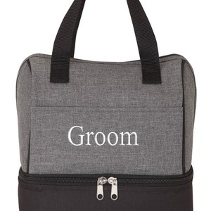 Smart Dual Function Insulated Lunch Sack & Cooler Compartments with Carry Handles - Personalized Bridesmaid Groom Monogrammed Wedding Gifts image 5