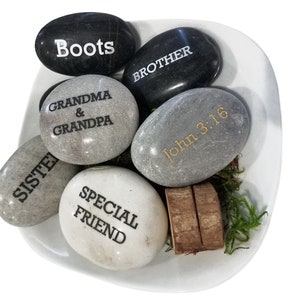 You Rock! Personalized Polished Natural  Stone Paper Weight Rock (Each) - Custom Gifts Wedding Party Favor Memory Engraved Rocks Anniversary