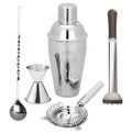 5-Piece Stainless Steel Martini Cocktail Shaker Set - Custom Engraved Barware Gifts, Wedding Party Drinking Mixer Set, Personalized Gifts