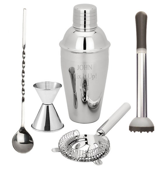 5-piece Stainless Steel Martini Cocktail Shaker Set Custom