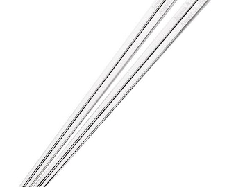 Engraved Polished Silver Stainless Steel Chinese Chopsticks & Optional Chopstick Rest (1 Pair Only) -Personalized Wedding Party Favors Bride