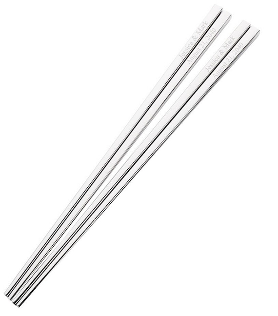 Engraved silver chopsticks deals