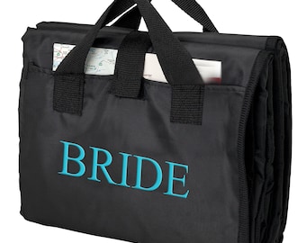 On-The-Go Outdoor Fleece Picnic Blanket with Carry Handles & Pockets - Custom Monogram Camping Blanket Personalized Gifts Bride Bridesmaids