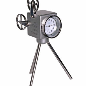 Custom Metal Alloy Mini Movie Film Projector Office Table Clock